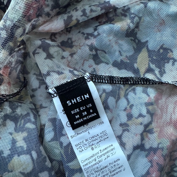 Multicolor Floral Mesh Crop Top - Picture 3 of 3